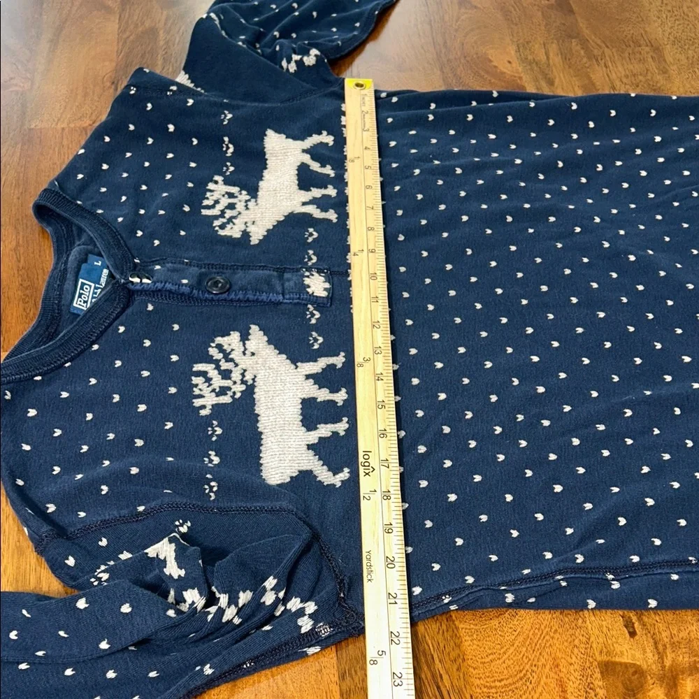 Vintage Polo Ralph Lauren Blue Reindeer Crewneck Sweater - Picture 9 of 12